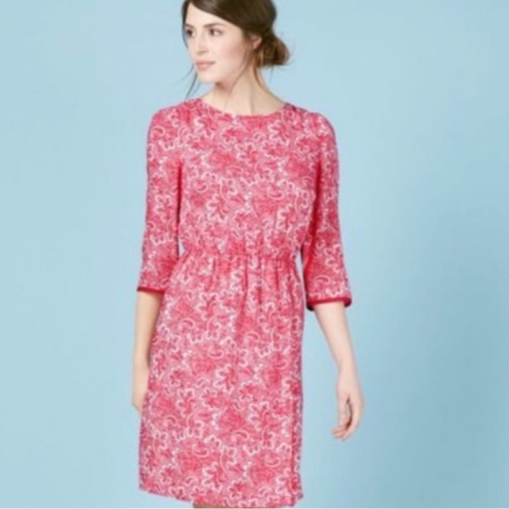 Boden Pink Paisley-Print Mini Dress
